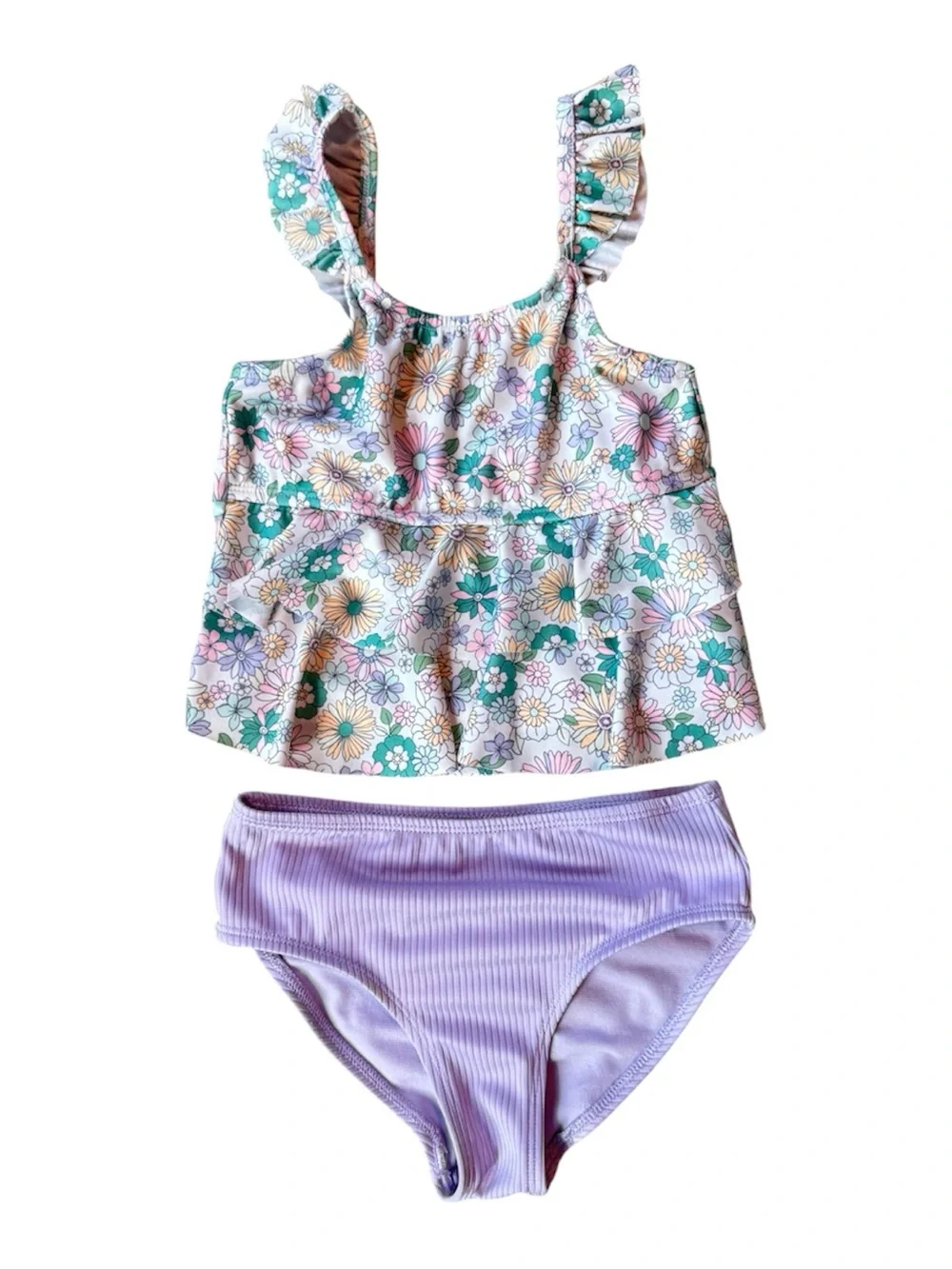 Old Navy Girls One Piece Swimsuit Bundle Size 6/6X  Floral, Pineapple Colorblock